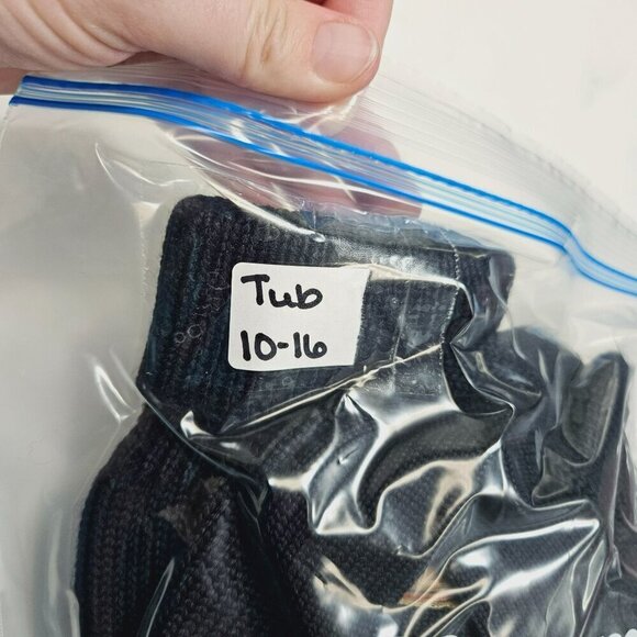 Vintage Men's Navy Lettermans Cardigan Sweater Yellow Stripes Pockets Flawed S - Picture 11 of 11